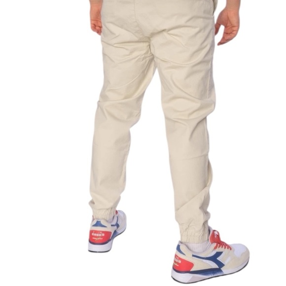 Champion Elastic Cuff Tan Jogger Pants Size Large Drawstring Waist 100% Cotton - Picture 4 of 8